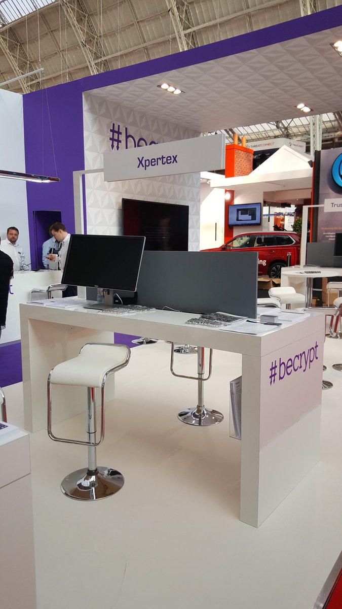 joelsweeney's tweet photo. Off to #infosec16 shortly. Looking forward to seeing the #Xpertex desk on the #becrypt stand and seeing what's new. https://t.co/IiDtp3Iywt