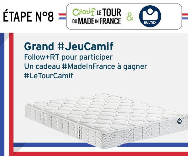 Camif_'s tweet photo. Grand #JeuCamif. Follow+RT pour participer. Un cadeau #MadeInFrance à gagner #LeTourCamif https://t.co/oFggRCqEE0 https://t.co/LSKXjFZwIO