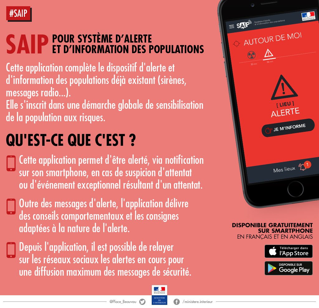 Interieur_Gouv's tweet image. Le ministère de l'Intérieur lance un nouveau système d'#alerte et d'information de la population #SAIP