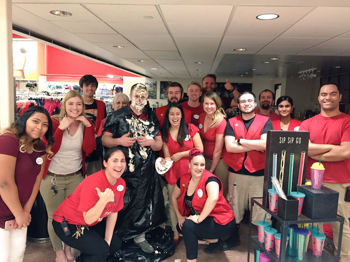 Raising awareness for #UnitedWay through pies in the face! #target637 #Leviforthewin <a href="/olchbe/">Olivia Bell</a> <a href="/lcbotkin/">Levi Botkin</a>
