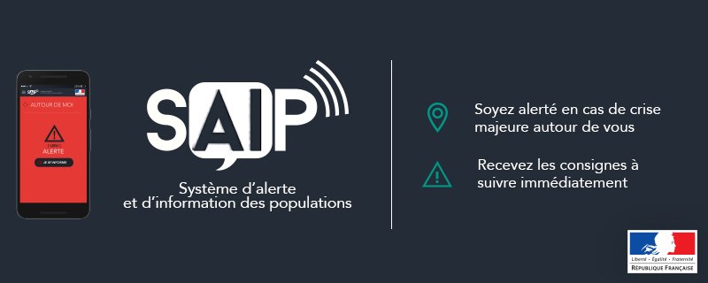 gouvernementFR's tweet image. 📱⚠ Soyez informé en cas de crise majeure en téléchargeant l'application d'alerte #SAIP &amp;gt;&amp;gt; itunes.apple.com/fr/app/saip/id…