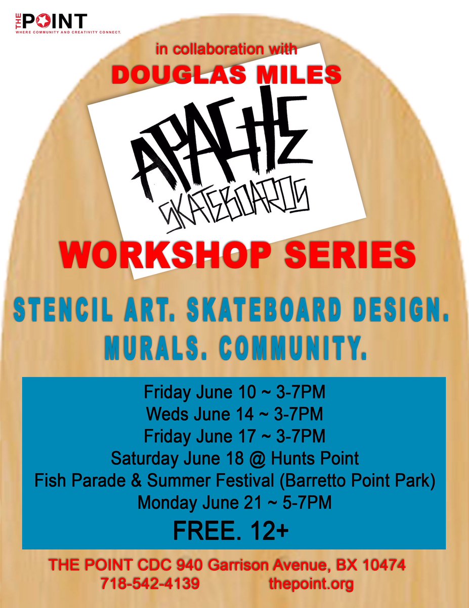 apachesk8boards's tweet photo. APACHE SKATEBOARDS returns to The South Bronx NYC #ThePointCDC https://t.co/1Zx6vViiI4