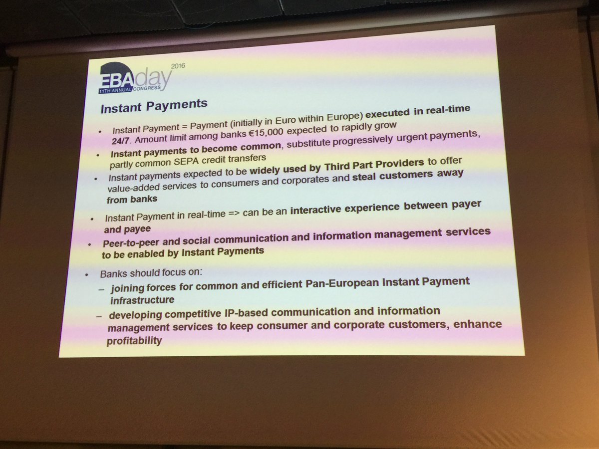 iconsolutions's tweet photo. A realistic view of what #instantpayments will mean in practice and the challenges presented #EBADay2016 https://t.co/9Xcqgox1Jv