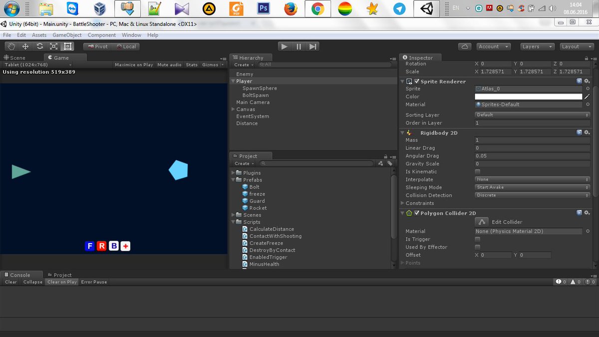 PythonSoft's tweet image. Hey everybody, what do you know about space shooter, please leave comment under this twitt #gamdev #unity5 #f4f