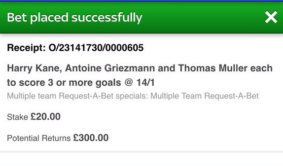 One of our followers has sent this Request-A-Bet in for the Euro's. 

Anyone fancy it at 14/1?