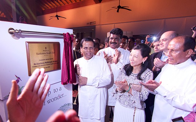 ShangriLaHMB's tweet photo. His Excellency President Maithreepala Sirisena - opening Shangri-La’s Hambantota Resort & Spa. #SLHT #NowOpen https://t.co/38TndRHabg