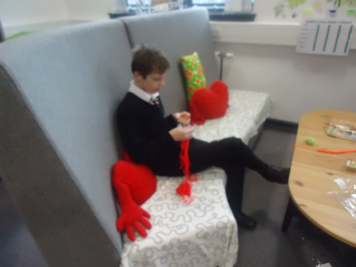 Our pupils, office staff, teaching staff and support staff worked together to make fabulous blankets for the Den.