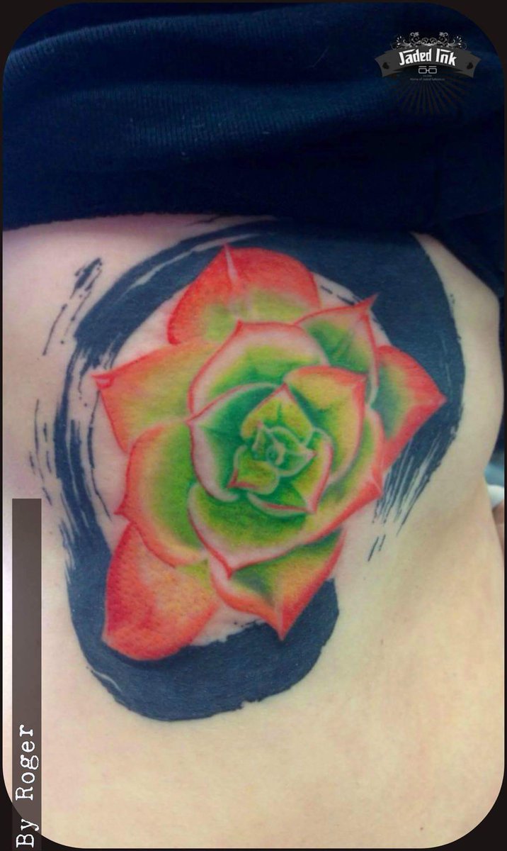 WIP by Roger #tattoos #jadedink #colortattoo #rose #rosetattoo