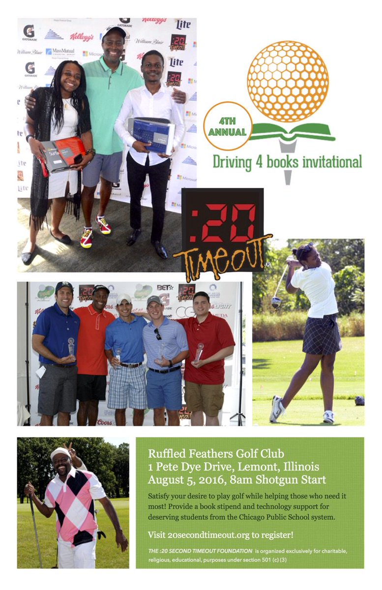TimeoutCalled's tweet photo. Hello Fam, remember our golf tournament is coming up!!! Sign up! #Driving4books #20secondtimeout https://t.co/RSdUuMCm35