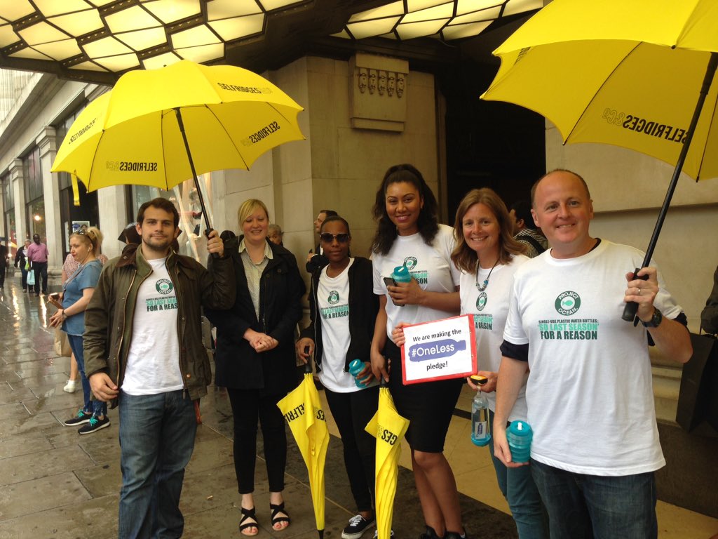 HeatherKoldewey's tweet photo. First #BottleBlitz with @Selfridges green warriors! Counting plastic bottles on Oxford St #ProjectOcean #oneless https://t.co/e4BCkHfm3O