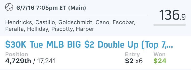 fd_guru's tweet image. Main lineup ends up cashing easily in double ups