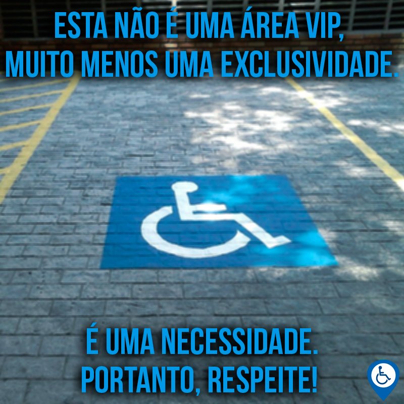 pare_azul's tweet photo. Precisamos nos conscientizar e respeitar as vagas destinadas aos deficientes. Faça valer este direito. Respeite! :) https://t.co/3J9YDed5ML