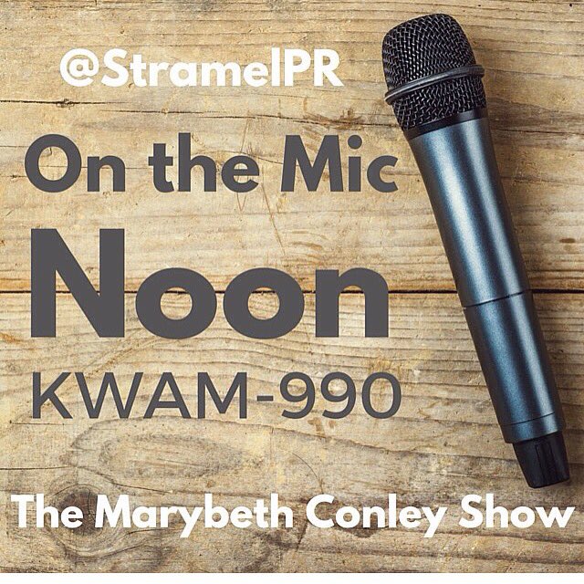 StramelPR's tweet photo. 🎤 Today at noon 🎤 @StramelPR owner @Sarah Stramel is on @KWAM990MEMPHIS with Marybeth Conley. 🎤 #MediaAlert #Memphis https://t.co/Q819xJUaEu
