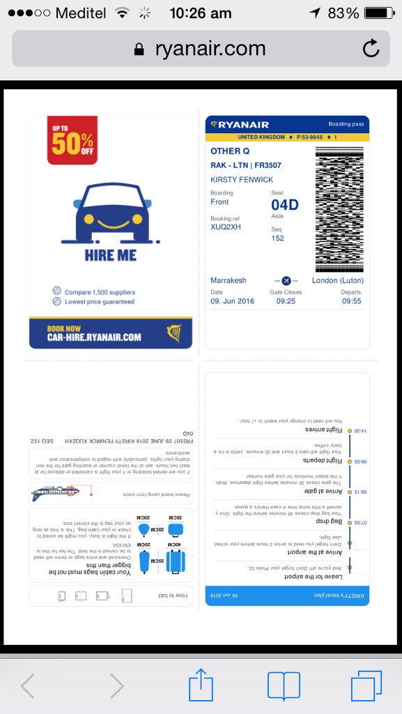 \ Ryanair على تويتر: "@KirstyFenwick11 2/2 please download and check in again and you will have a mobile boarding pass.