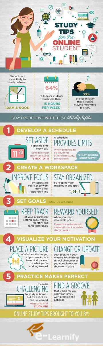 e_learnify's tweet image. #StudyTips for the #OnlineStudent