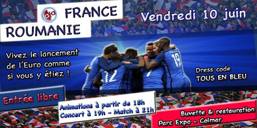 J-2 : On se réunit tous à Colmar pour soutenir les bleus! RT <a href="/Colmar_tourisme/">Colmar, Alsace</a> <a href="/visitKB/">Vallée Kaysersberg</a> <a href="/Eguisheim/">Tourisme Eguisheim</a> <a href="/guebsoultz/">OT Guebwiller Soultz</a>