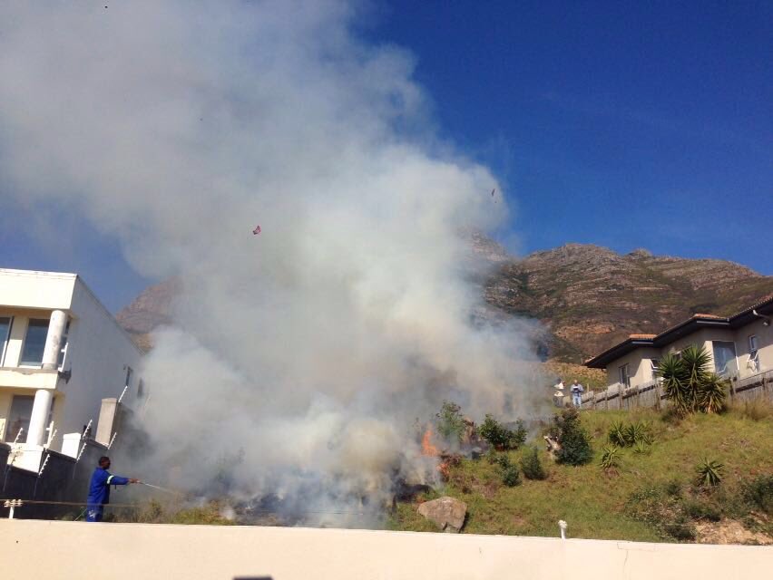 Fire near the quarry. Fire department is there.