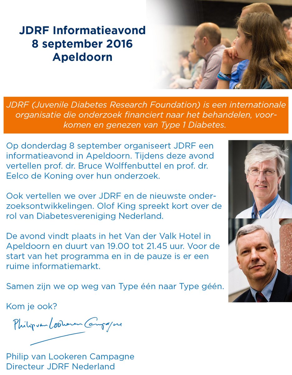 BT1DNL's tweet photo. 8 september - JDRF informatieavond in Apeldoorn! Ben jij erbij? https://t.co/afjzMMLRii https://t.co/A4TdY3engO