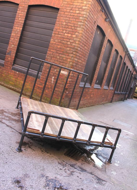 Justin Dark Steel Pipe and Industrial Scaffolding Fittings Kingsize Bed Frame  buff.ly/1YdugGo