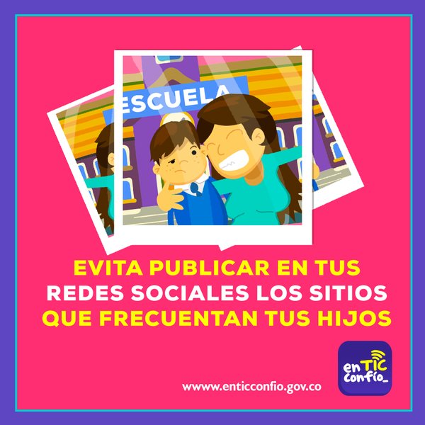 TeletrabajoCo's tweet photo. #Ciberseguridad Los sitios que frecuentan tus hijos (incluyendo el colegio) deben ser confidenciales ;­) https://t.co/8TlBDxxlVH