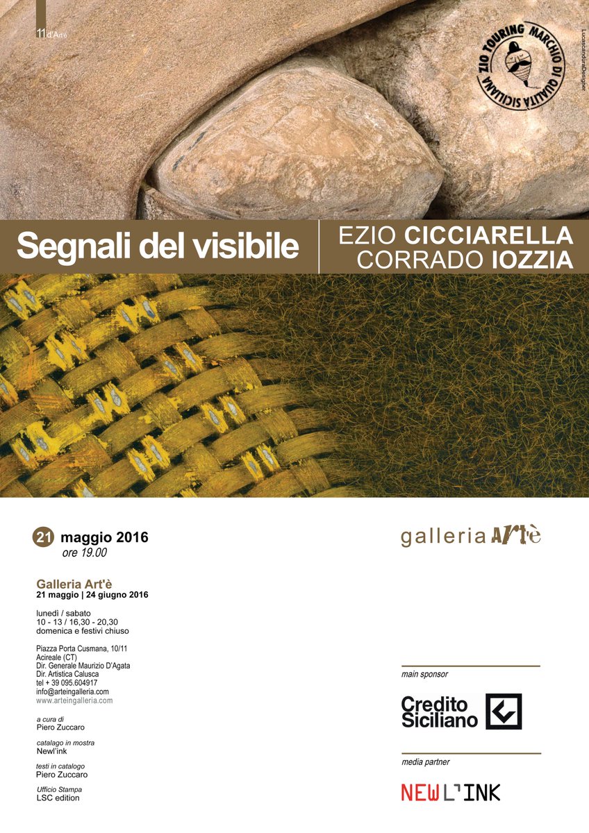 Fino al 24 giugno la mostra di Cicciarella e Iozzia alla galleria Art'è di Acireale (ct). Parola di #ziotouring
