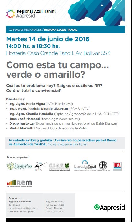 PecoAz's tweet photo. Jornada #REM @aapresid en #Tandil problemática de malezas resistentes   https://t.co/ykda7hgYEL #weedcontrol https://t.co/wJyfp7MP03