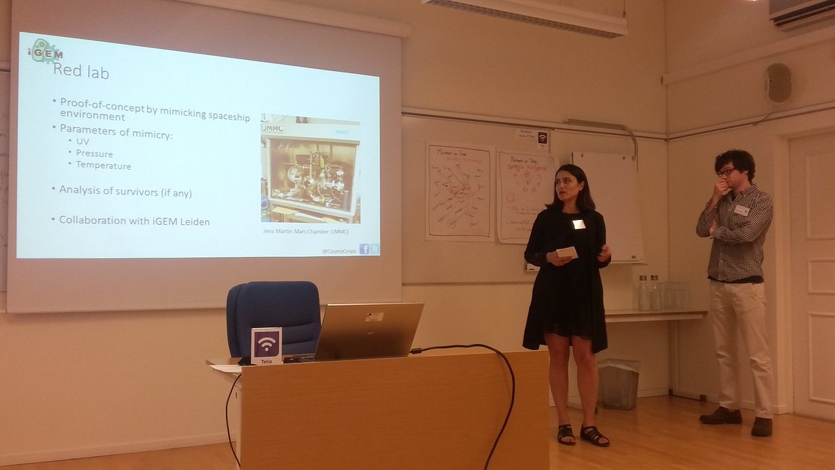 iGEM_Copenhagen's tweet photo. Presenting at the bioSYNergy annual meeting #biosynergy #igem2016 #cosmocrops #ku #networkingwiththeprofessors https://t.co/OZ23QaKuBi