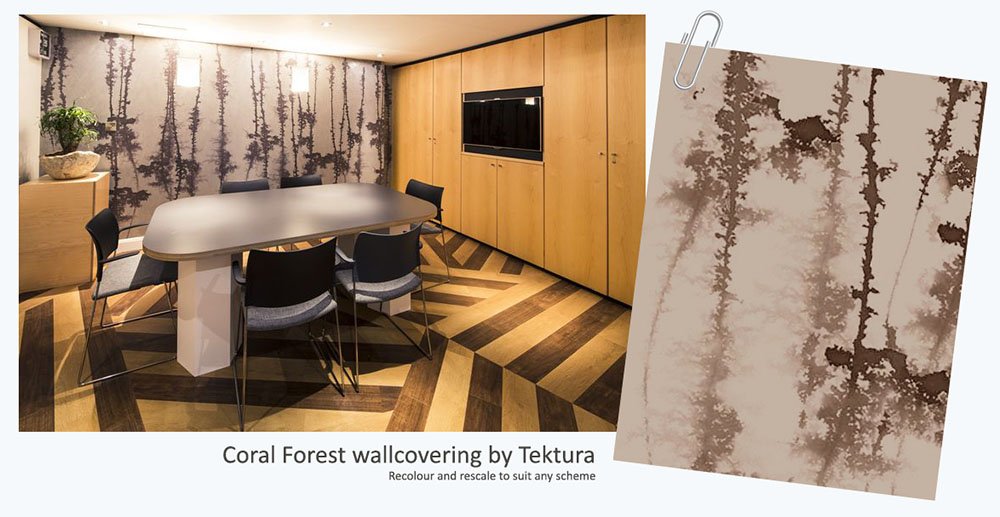 bit.ly/1Wvjg7n You can rescale and recolour our CORAL FOREST wallpaper. #interiors #decor #dotkeedy