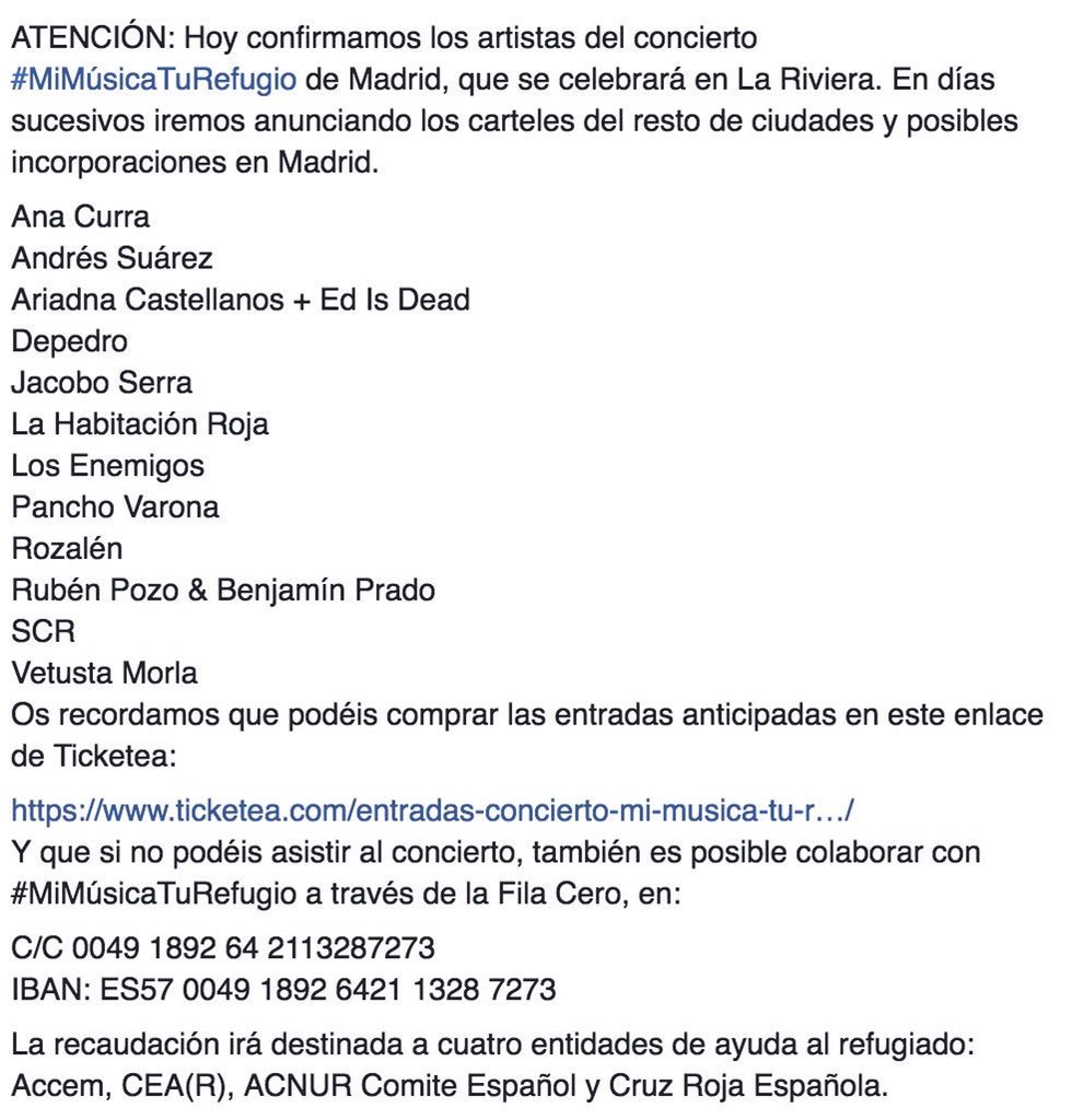 Este mes, nos juntamos muchos músicos a cantar para los refugiados... 😉❤️