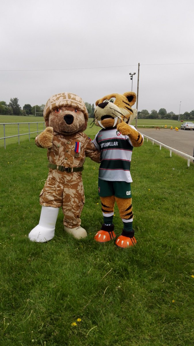 Derbyshire_H4H's tweet photo. @herothebear sharing mascot tips &amp; <3 with @LeicesterTigers #Welford thanks to Ian from @GE_Energy and all #Warks https://t.co/fIKQDBUAUP