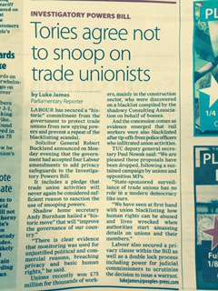 Progress made by @UKLabour to protect Trade Unions #InvestigatoryPowersBill @M_Star_Online
goo.gl/jJHKnN