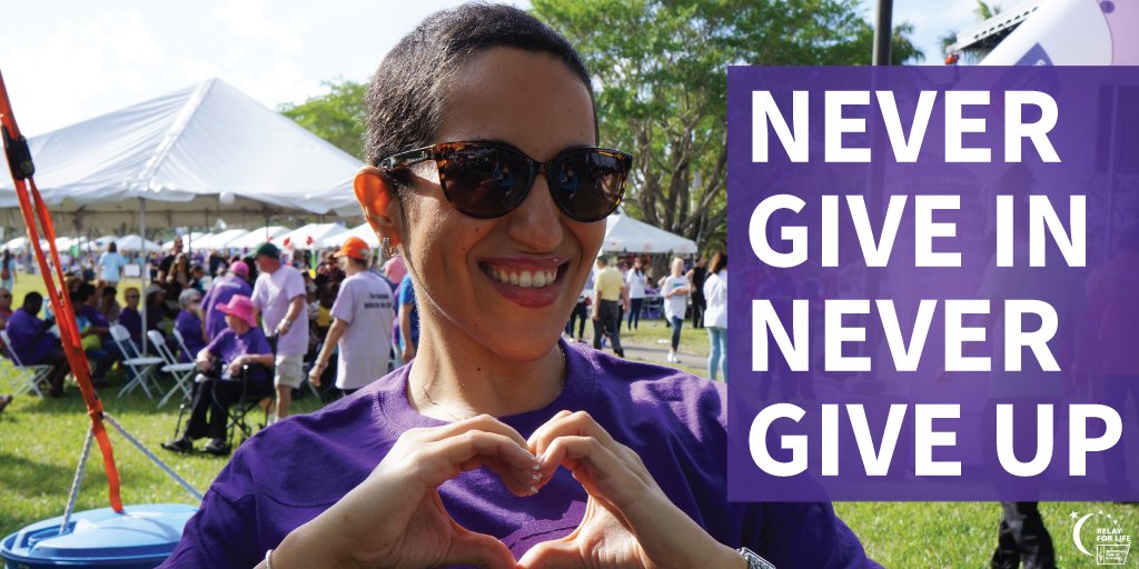 RelayForLife's tweet photo. No matter what happens – never give up. Register now for #RelayForLife: #WW https://t.co/mXth1pefFR https://t.co/FsKfH9JlW4