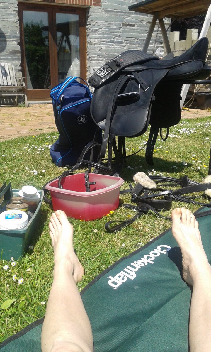 #dayoff getting my #tan on whilst tack cleaning for <a href="/WestWiltsEC/">West Wilts EC</a> <a href="/BEventing/">British Eventing</a> this #weekend #summerishere #cornwall