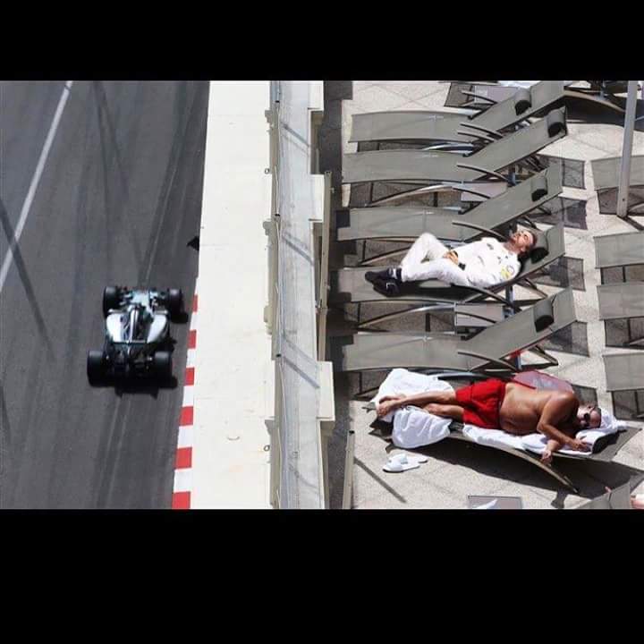 FakeNicoHulk's tweet photo. @FakeFernando nothing. Who was driving your car in Monaco? Bcoz I spotted you taking sunbath https://t.co/J8bRdy2NFN