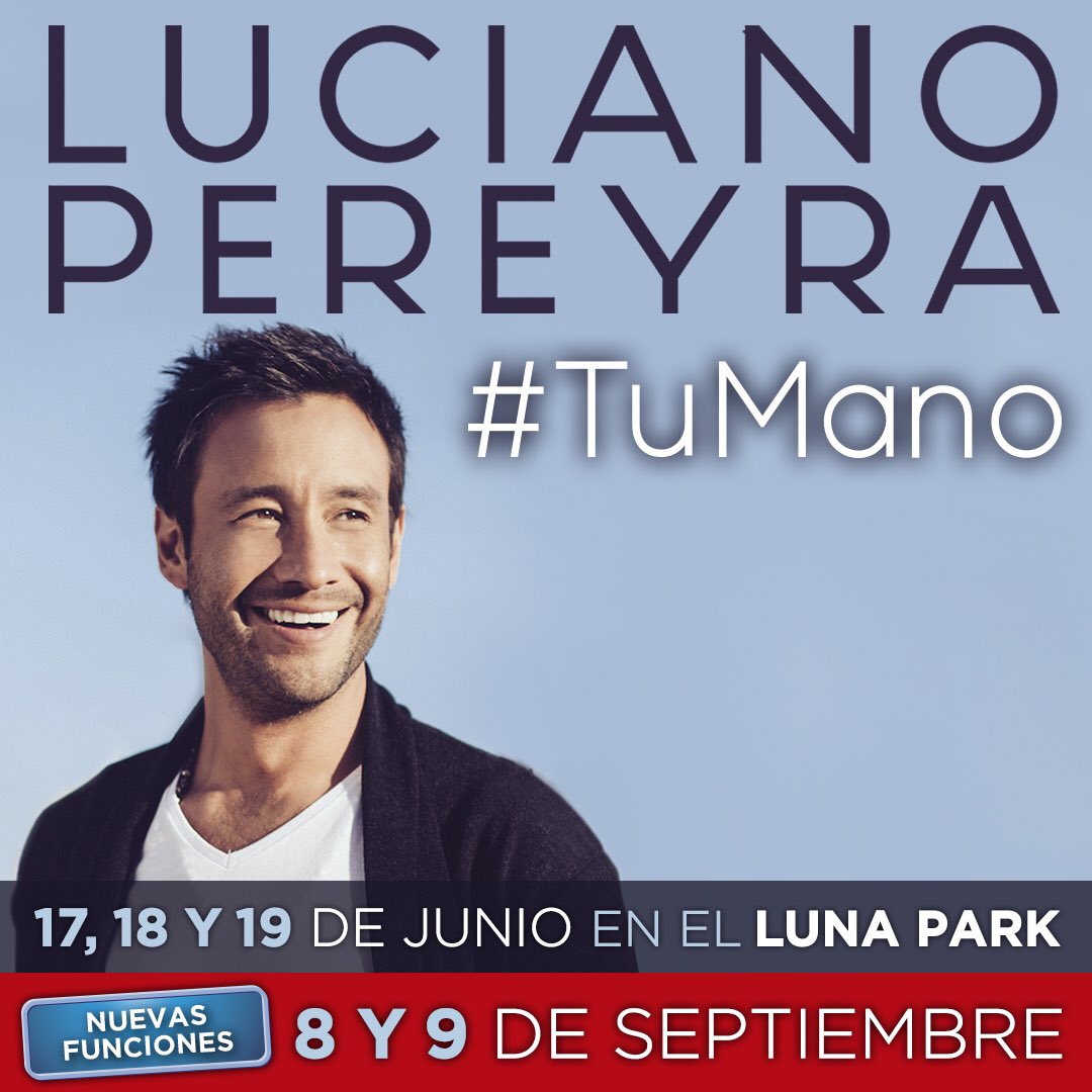 LucianoPereyra's tweet photo. Felicidad absoluta!! 8 y 9 d septiembre nuevas funciones #LunaPark #TuMano quien viene?✋🏽😊 https://t.co/I8pc0vbviP https://t.co/3MqXVF2im1