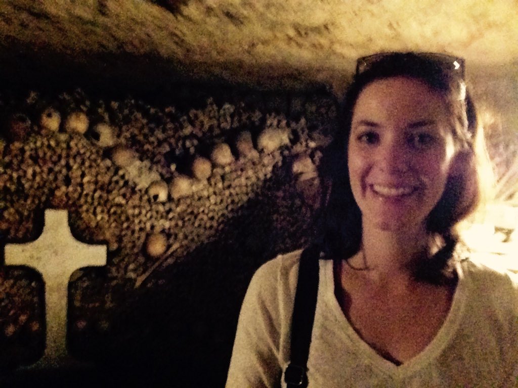 ecf_lmrussell's tweet photo. I feel weird smiling but it was very interesting! #pariscatacombs #ecfparis2016 https://t.co/LdOr23GIOK