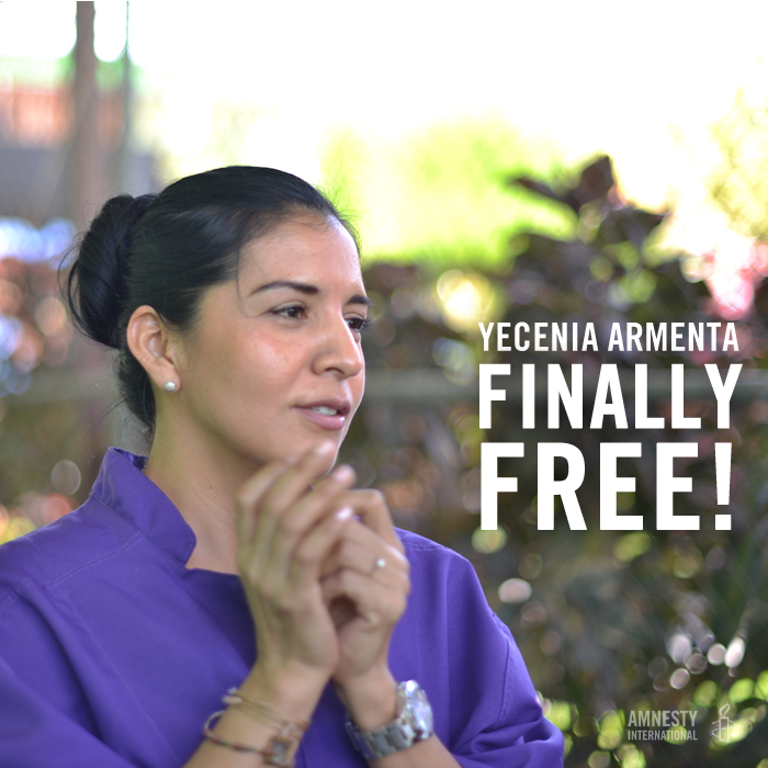 Thank you to all who demanded justice &amp; freedom for Yecenia! Your voice helped change a life amn.st/6018BsOhn