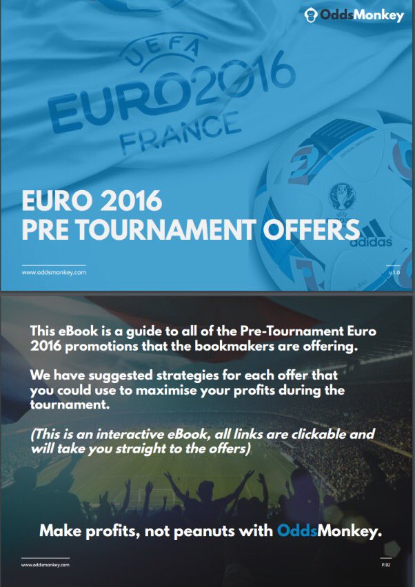 OddsMonkey's tweet image. £100's WORTH OF FREE BETS IN ODDSMONKEYS FREE EGUIDE! Download here : oddsmonkey.com/euro2016offerg…