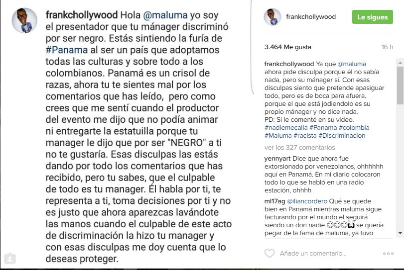SueltaElWichi's tweet photo. Diossss el chombo @frankchollywood alzó su voz, no le gustó la disculpas de @maluma ¿Qué opinas de este #wichi? https://t.co/MRWhFYD2So