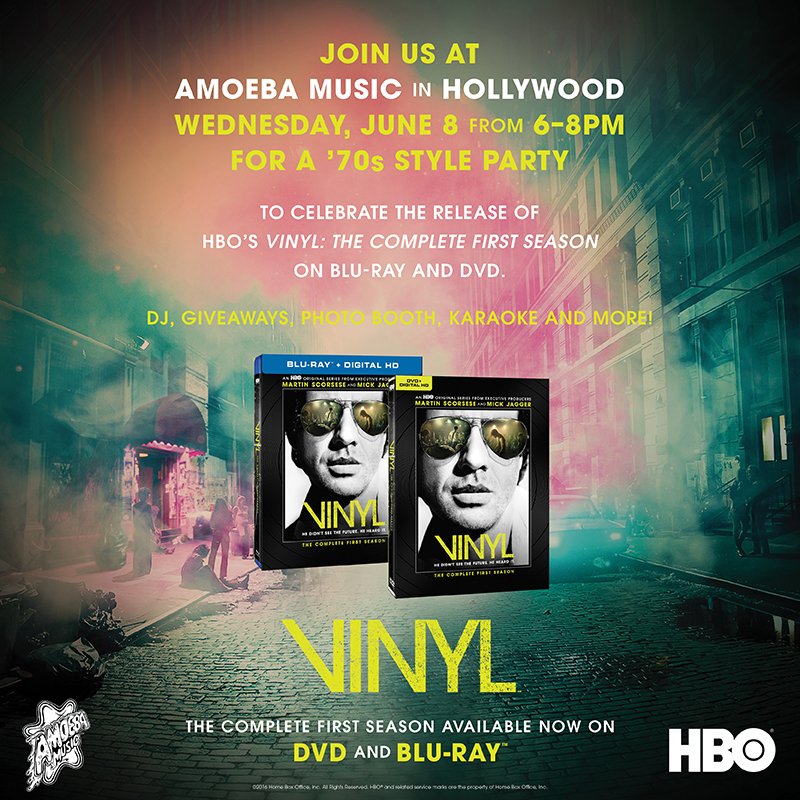 Celebrate the <a href="/vinylHBO/">@vinylHBO</a> S1 DVD/BLU release w/<a href="/JackQuaid92/">Jack Quaid</a> at Amoeba
Hollywood TODAY at 6pm! bit.ly/25CpBjx