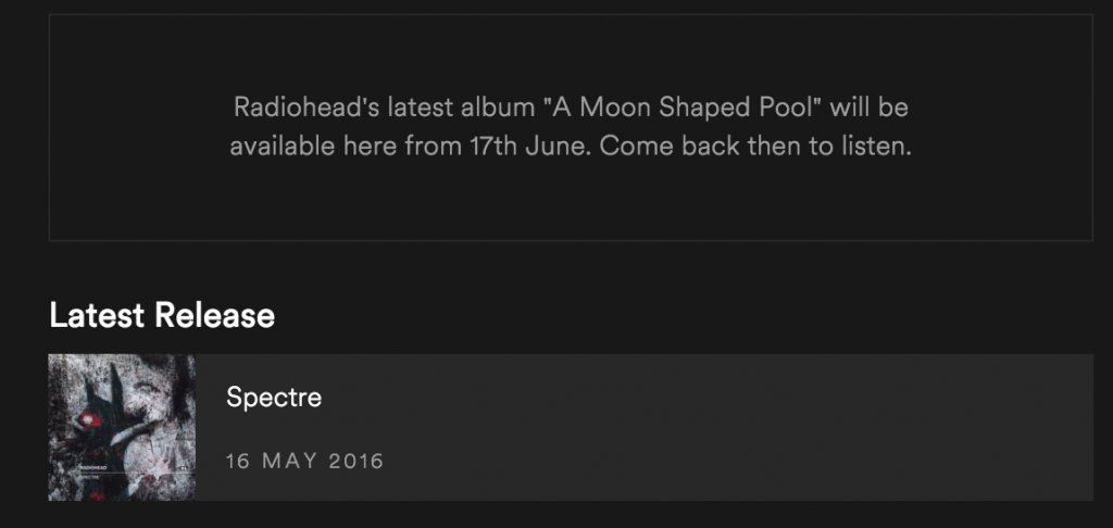 Radiohead's A Moon Shaped Pool to arrive on Spotify next week buff.ly/28kXV4J