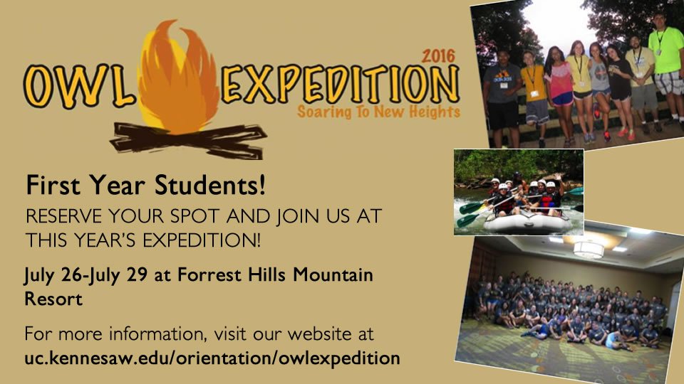 KSUIgnition's tweet image. Join us for our third year of Owl Expedition! July 26-July29  #KennesawState bit.ly/OwlExpedition