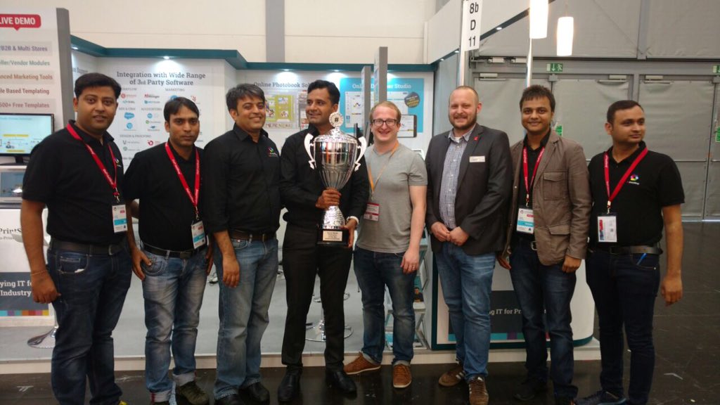 radixweb's tweet photo. Success isn't hard to get if you're addicted to it #klaus is like Oscar to us and yes we did again #drupa2016 @drupa https://t.co/4jyelnWFOv