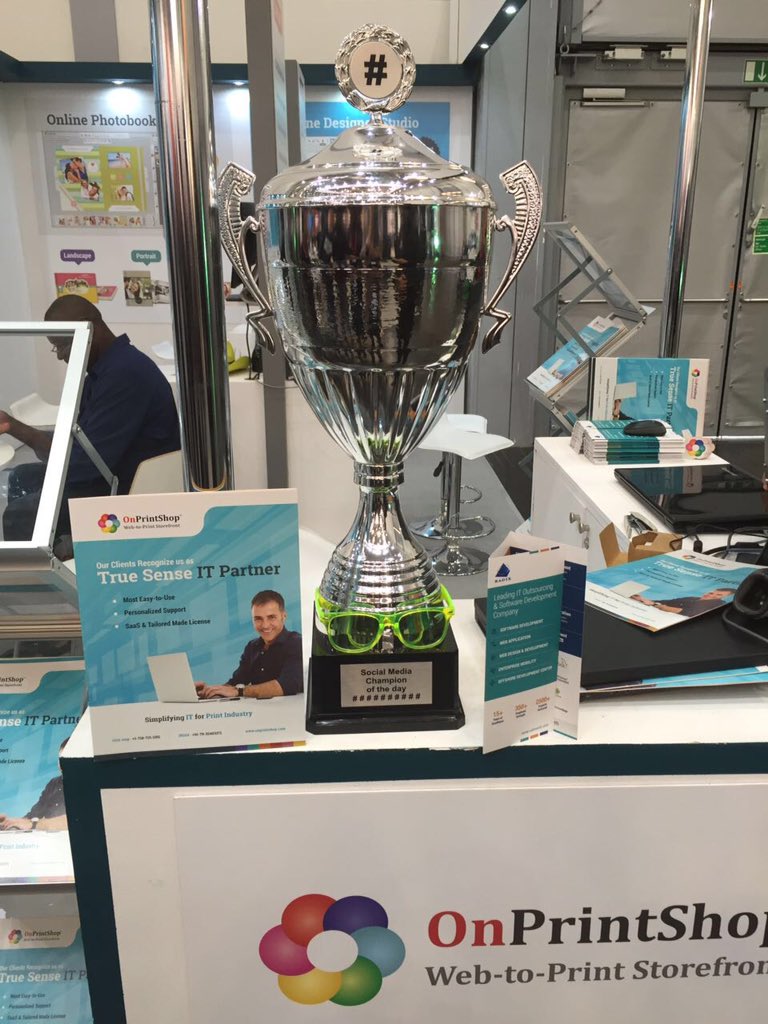radixweb's tweet photo. Success isn't hard to get if you're addicted to it #klaus is like Oscar to us and yes we did again #drupa2016 @drupa https://t.co/4jyelnWFOv