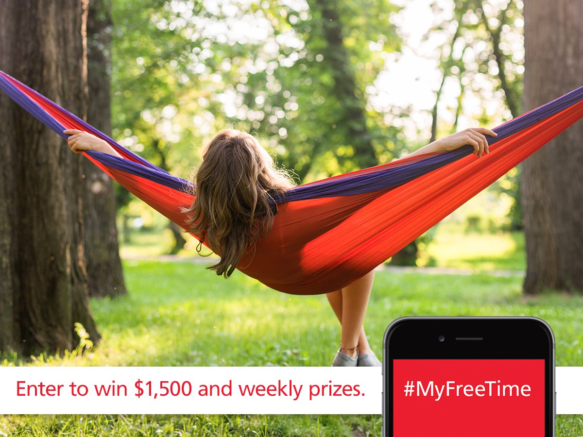 scotiabank's tweet photo. Free up your time with online &amp; mobile banking. Tweet #MyFreeTime with how you’d spend it for a chance to win $1,500 https://t.co/cTWMIWmUEl