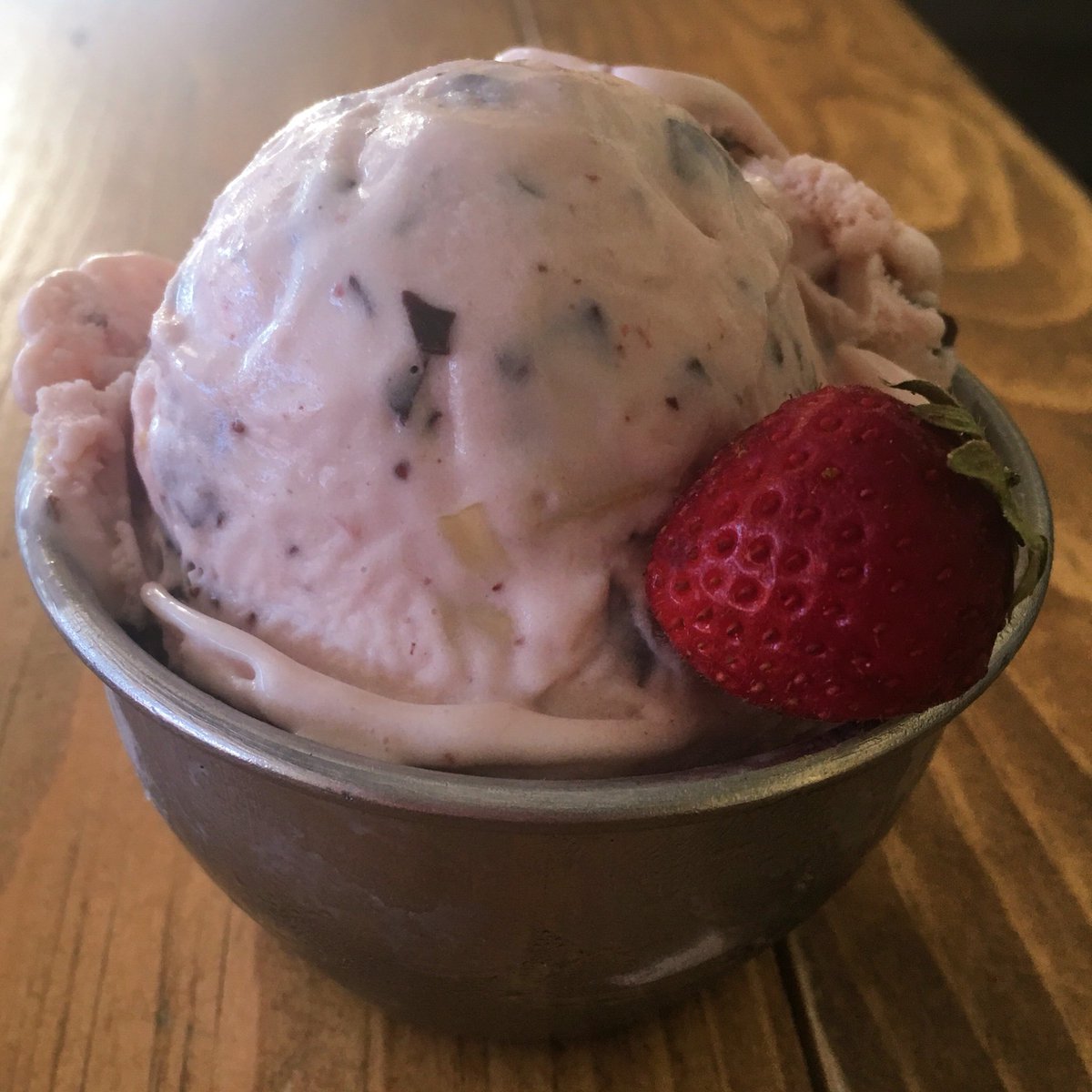 Strawberry Chocolate Almond #homemade #icecream. Open 11-9 both locations.