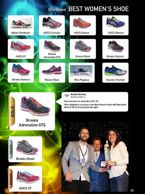 RunningAward's tweet photo. Click through to see the best women's running shoes - https://t.co/ptx9DWAS9N @Brooksrunninguk @ASICSUK #TRA2016 https://t.co/Vx7lZPVTd2