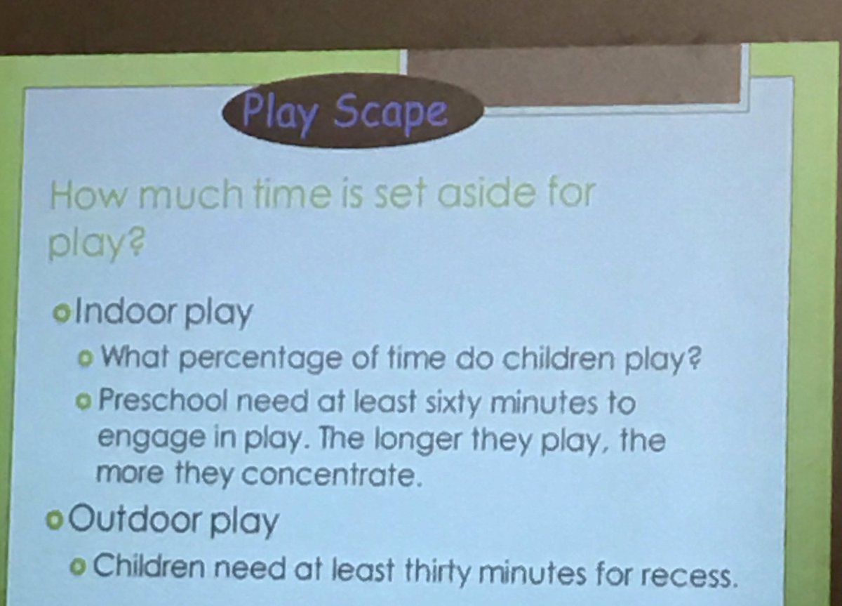 pammoran's tweet image. "Children need at least 30 min of play b/f they begin 2 engage in deep learning more playtime = more concentration"