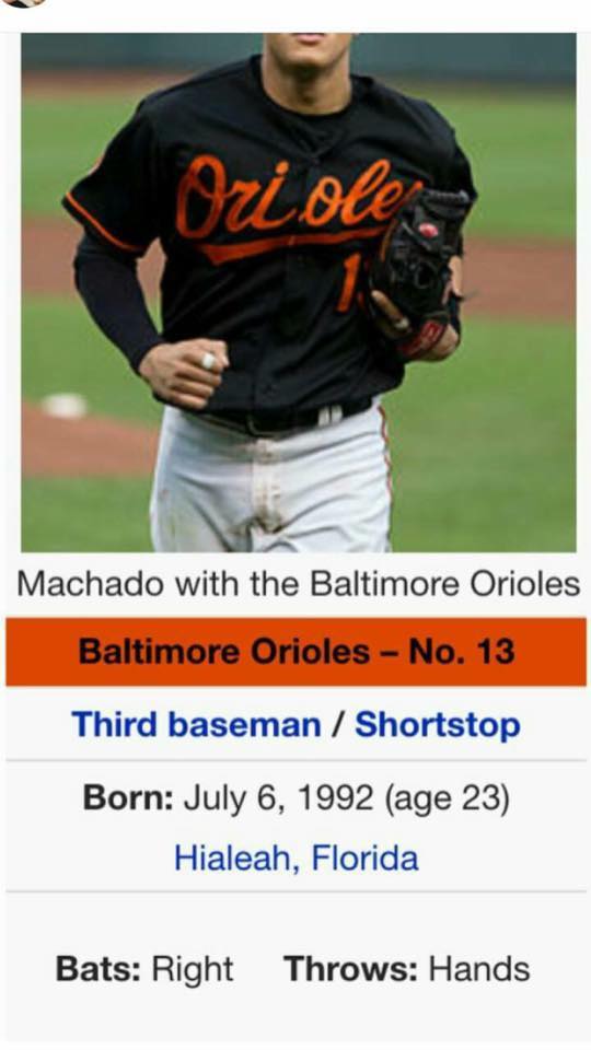 ShtBallPlayrsDo's tweet photo. Manny Machado's Wikipedia page has been updated... https://t.co/QdDegHpMSb