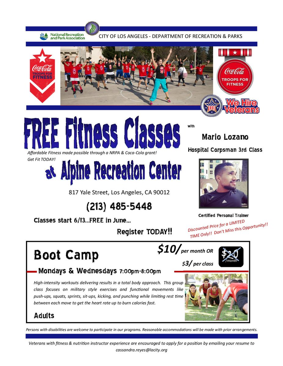 #Free #Fitness Classes #BootCamp starting on June 13th! @gilcedillocd1 #ParksMakeLifeBetter #mydayinLA #LosAngeles